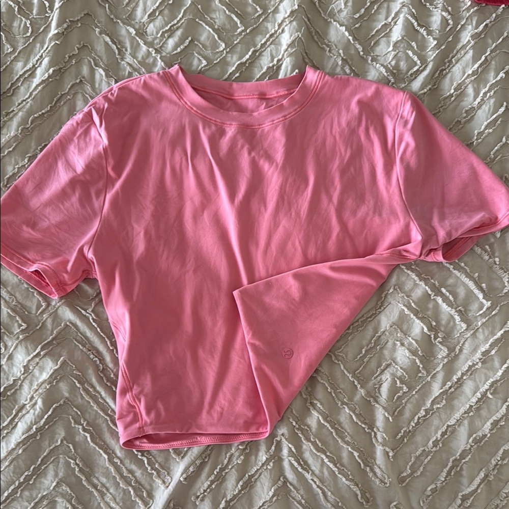 Lululemon Athletica Pink Fitted Short Sleeve T-Shirt